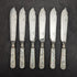 1930 British Vintage White Mother of Pearl Handle Dessert Cutlery Set 6x2 in Leather Case